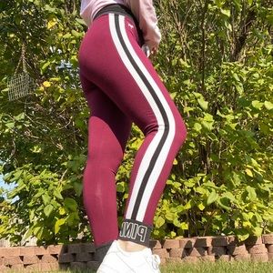 maroon pink leggings